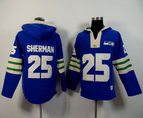 Seattle Seahawks #25 Richard Sherman Light Blue Player Winning Method Pullover NFL Hoodie