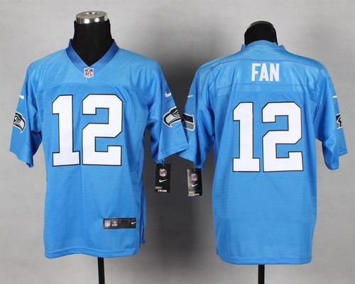  Seahawks #12 Fan Light Blue Men's Stitched NFL Elite Jersey
