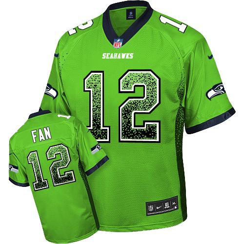  Seahawks #12 Fan Green Men's Stitched NFL Elite Drift Fashion Jersey