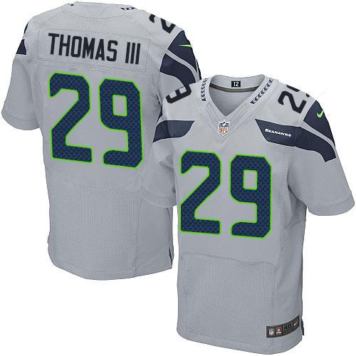  Seahawks #29 Earl Thomas III Grey Alternate Men's Stitched NFL Elite Jersey