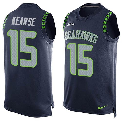  Seahawks #15 Jermaine Kearse Steel Blue Team Color Men's Stitched NFL Limited Tank Top Jersey