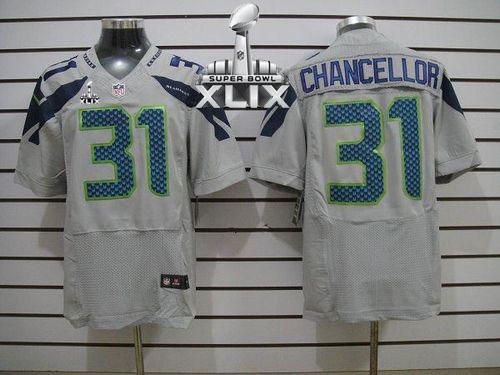  Seahawks #31 Kam Chancellor Grey Alternate Super Bowl XLIX Men's Stitched NFL Elite Jersey