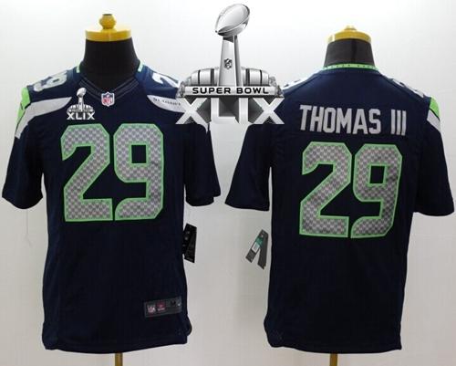  Seahawks #29 Earl Thomas III Steel Blue Team Color Super Bowl XLIX Men's Stitched NFL New Limited Jersey