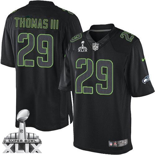  Seahawks #29 Earl Thomas III Black Super Bowl XLIX Men's Stitched NFL Impact Limited Jersey