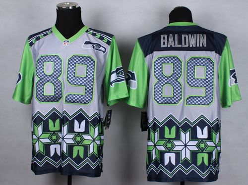  Seahawks #89 Doug Baldwin Grey Men's Stitched NFL Elite Noble Fashion Jersey