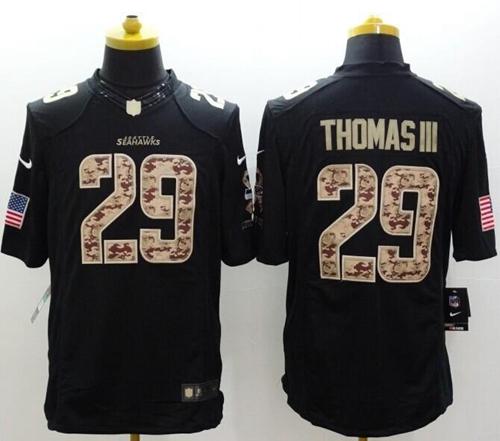  Seahawks #29 Earl Thomas III Black Men's Stitched NFL Limited Salute to Service Jersey