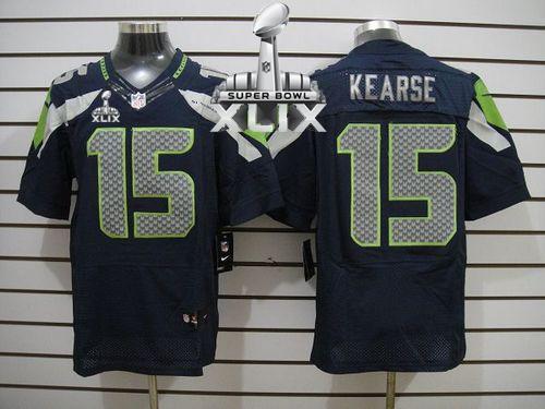  Seahawks #15 Jermaine Kearse Steel Blue Team Color Super Bowl XLIX Men's Stitched NFL Elite Jersey