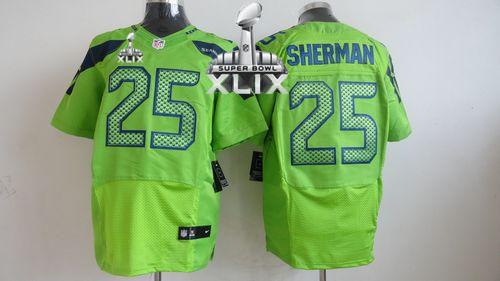  Seahawks #25 Richard Sherman Green Alternate Super Bowl XLIX Men's Stitched NFL Elite Jersey