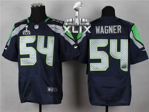  Seahawks #54 Bobby Wagner Steel Blue Team Color Super Bowl XLIX Men's Stitched NFL Elite Jersey