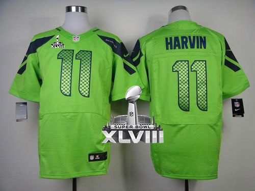  Seahawks #11 Percy Harvin Green Alternate Super Bowl XLVIII Men's Stitched NFL Elite Jersey