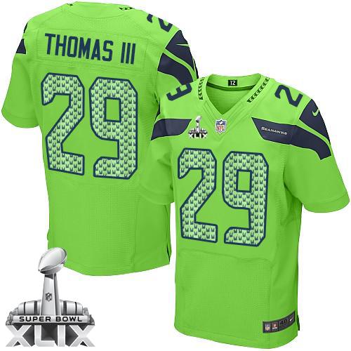  Seahawks #29 Earl Thomas III Green Alternate Super Bowl XLIX Men's Stitched NFL Elite Jersey