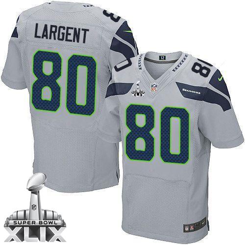 تفتيح الاكواع Nike Seahawks #80 Steve Largent Grey Alternate Super Bowl XLIX ... تفتيح الاكواع