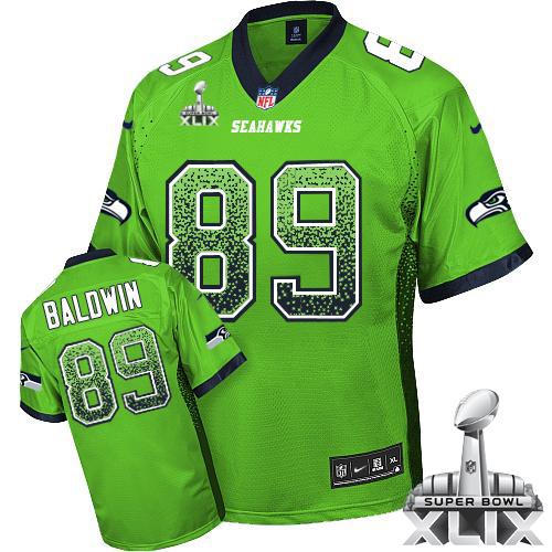  Seahawks #89 Doug Baldwin Green Super Bowl XLIX Men's Stitched NFL Elite Drift Fashion Jersey