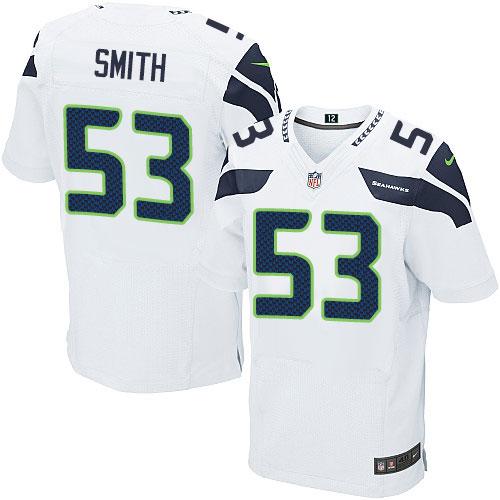  Seahawks #53 Malcolm Smith White Men's Stitched NFL Elite Jersey
