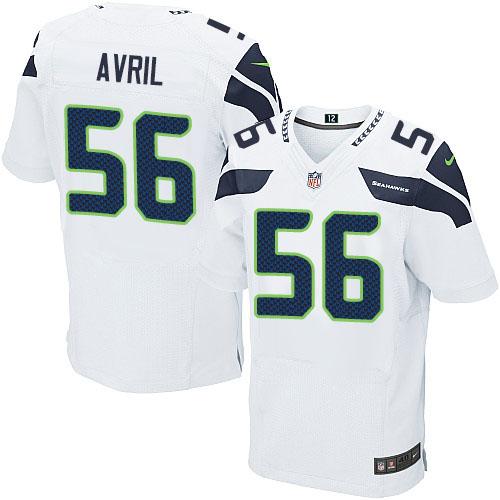  Seahawks #56 Cliff Avril White Men's Stitched NFL Elite Jersey