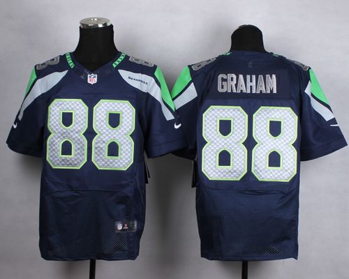  Seahawks #88 Jimmy Graham Steel Blue Team Color Men's Stitched NFL Elite Jersey