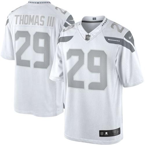  Seahawks #29 Earl Thomas III White Men's Stitched NFL Limited Platinum Jersey