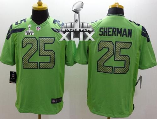  Seahawks #25 Richard Sherman Green Alternate Super Bowl XLIX Men's Stitched NFL Limited Jersey