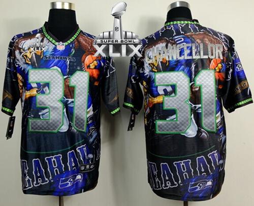  Seahawks #31 Kam Chancellor Team Color Super Bowl XLIX Men's Stitched NFL Elite Fanatical Version Jersey