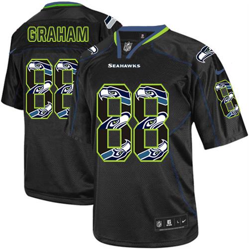 Nike Seahawks #88 Jimmy Graham New Lights Out Black Men's Stitched ...