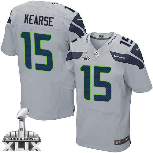  Seahawks #15 Jermaine Kearse Grey Alternate Super Bowl XLIX Men's Stitched NFL Elite Jersey