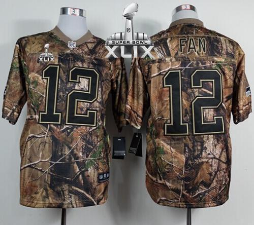  Seahawks #12 Fan Camo Super Bowl XLIX Men's Stitched NFL Realtree Elite Jersey