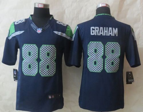  Seahawks #88 Jimmy Graham Steel Blue Team Color Men's Stitched NFL Limited Jersey