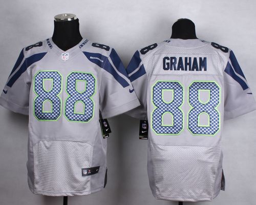  Seahawks #88 Jimmy Graham Grey Alternate Men's Stitched NFL Elite Jersey