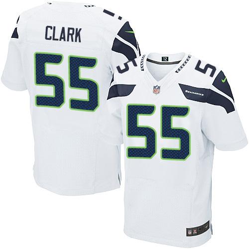  Seahawks #55 Frank Clark White Men's Stitched NFL Elite Jersey