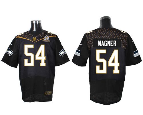  Seahawks #54 Bobby Wagner Black 2016 Pro Bowl Men's Stitched NFL Elite Jersey