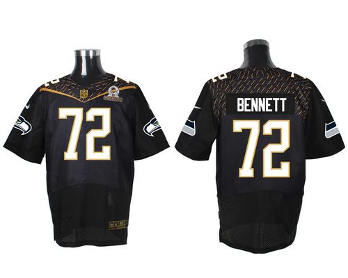  Seahawks #72 Michael Bennett Black 2016 Pro Bowl Men's Stitched NFL Elite Jersey