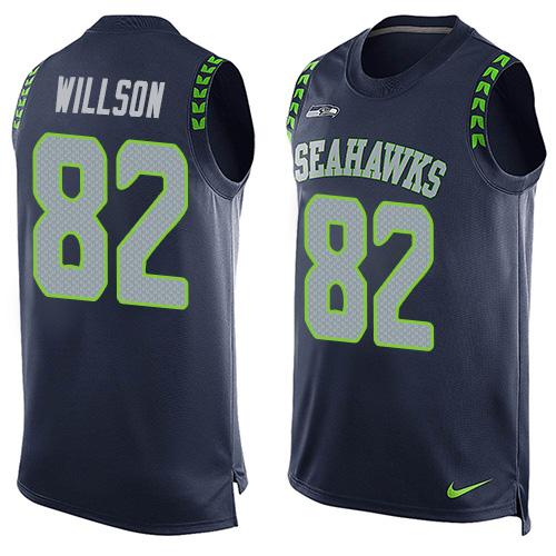  Seahawks #82 Luke Willson Steel Blue Team Color Men's Stitched NFL Limited Tank Top Jersey