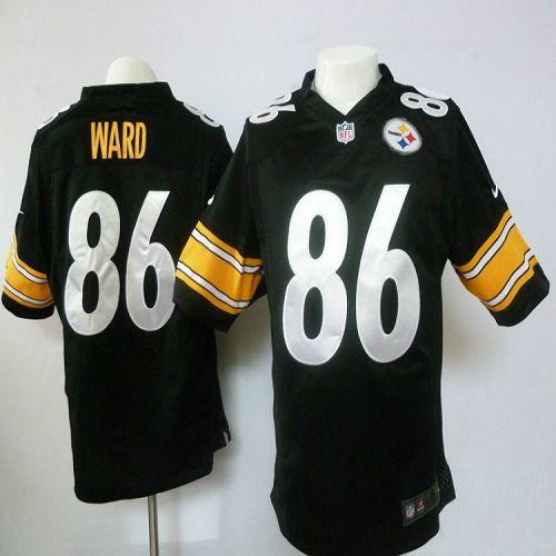  Steelers #86 Hines Ward Black Team Color Men's Stitched NFL Game Jersey