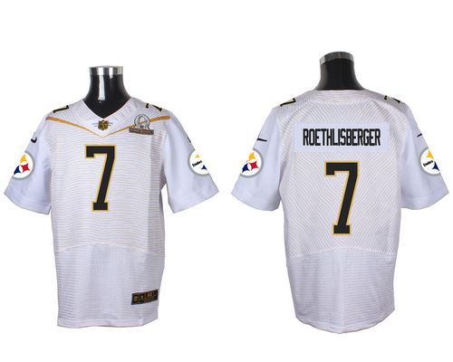  Steelers #7 Ben Roethlisberger White 2016 Pro Bowl Men's Stitched NFL Elite Jersey