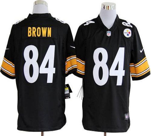  Steelers #84 Antonio Brown Black Team Color Men's Stitched NFL Game Jersey
