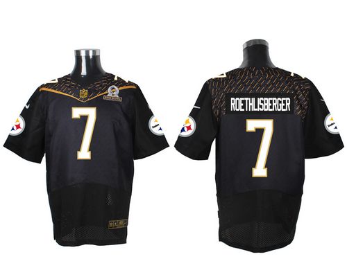  Steelers #7 Ben Roethlisberger Black 2016 Pro Bowl Men's Stitched NFL Elite Jersey