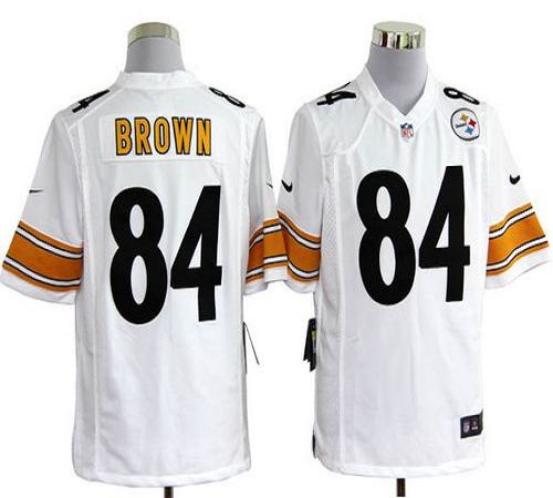  Steelers #84 Antonio Brown White Men's Stitched NFL Game Jersey