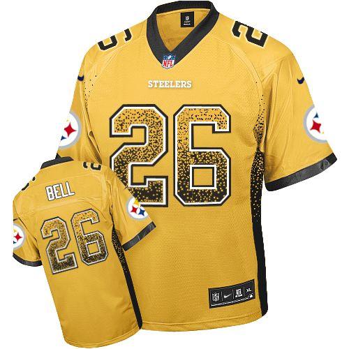  Steelers #26 Le'Veon Bell Gold Men's Stitched NFL Elite Drift Fashion Jersey