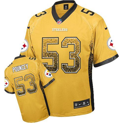  Steelers #53 Maurkice Pouncey Gold Men's Stitched NFL Elite Drift Fashion Jersey