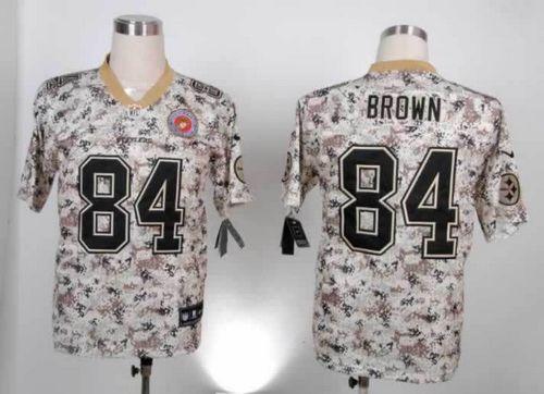  Steelers #84 Antonio Brown Camo Men's Stitched NFL Elite USMC Jersey