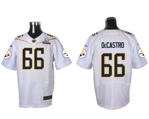  Steelers #66 David DeCastro White 2016 Pro Bowl Men's Stitched NFL Elite Jersey