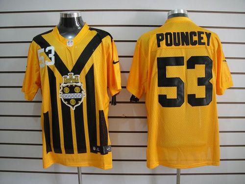  Steelers #53 Maurkice Pouncey Gold 1933s Throwback Men's Stitched NFL Elite Jersey