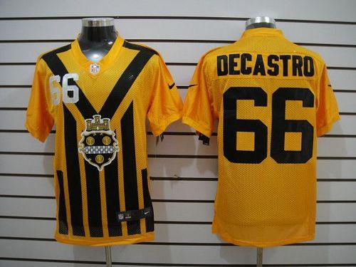  Steelers #66 David DeCastro Gold 1933s Throwback Men's Stitched NFL Elite Jersey