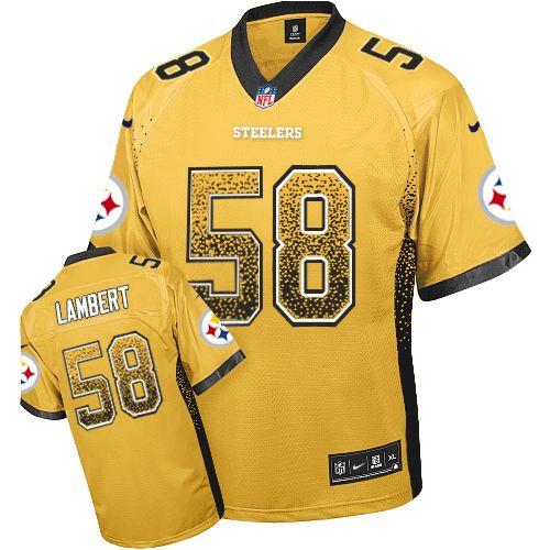  Steelers #58 Jack Lambert Gold Men's Stitched NFL Elite Drift Fashion Jersey