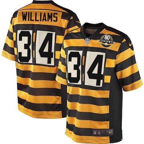  Steelers #34 DeAngelo Williams Yellow/Black Alternate 80TH Throwback Men's Stitched NFL Elite Jersey