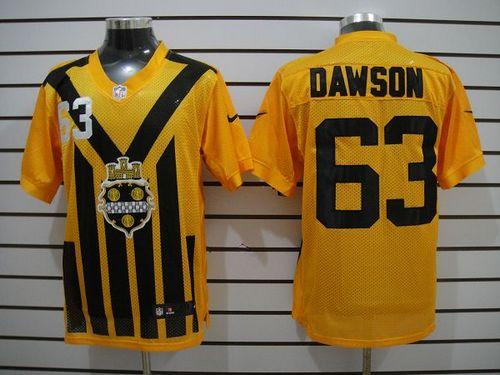 Steelers #63 Dermontti Dawson Gold 1933s Throwback Men's Stitched NFL Elite Jersey