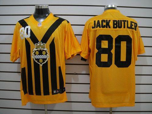  Steelers #80 Jack Butler Gold 1933s Throwback Men's Stitched NFL Elite Jersey