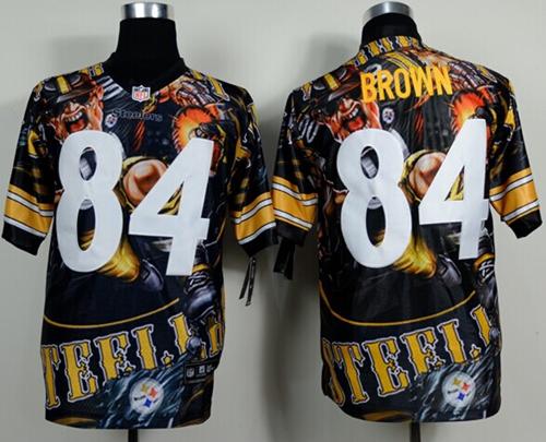  Steelers #84 Antonio Brown Team Color Men's Stitched NFL Elite Fanatical Version Jersey