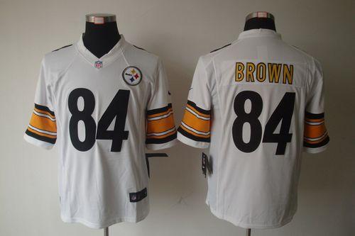  Steelers #84 Antonio Brown White Men's Stitched NFL Limited Jersey