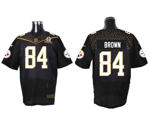  Steelers #84 Antonio Brown Black 2016 Pro Bowl Men's Stitched NFL Elite Jersey